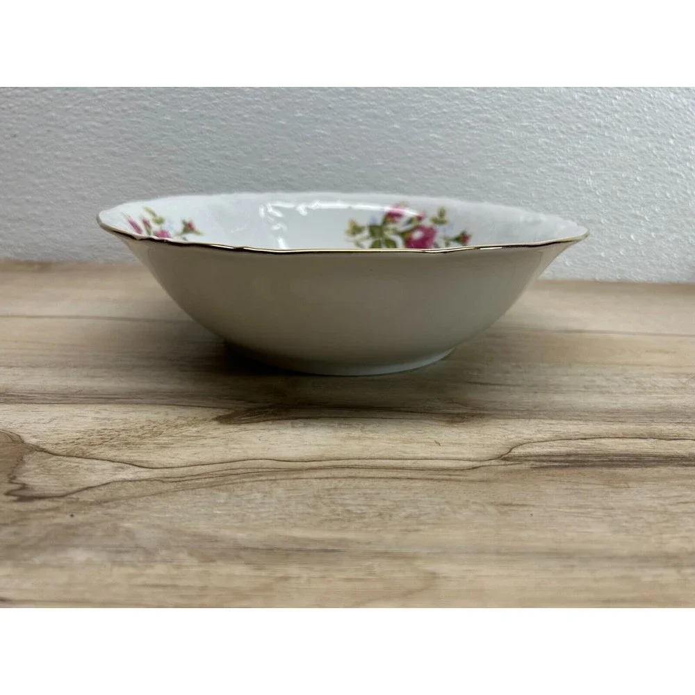 Vintgae Wawel Rose Garden Fine China Porcelain Salad Serving Bowl Made In Poland